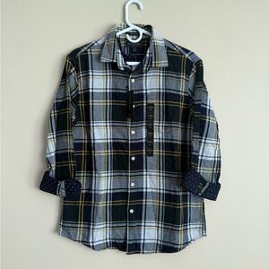 Banana Republic Plaid Button Down Untucked Slim Fit Fully Lined Large NWT